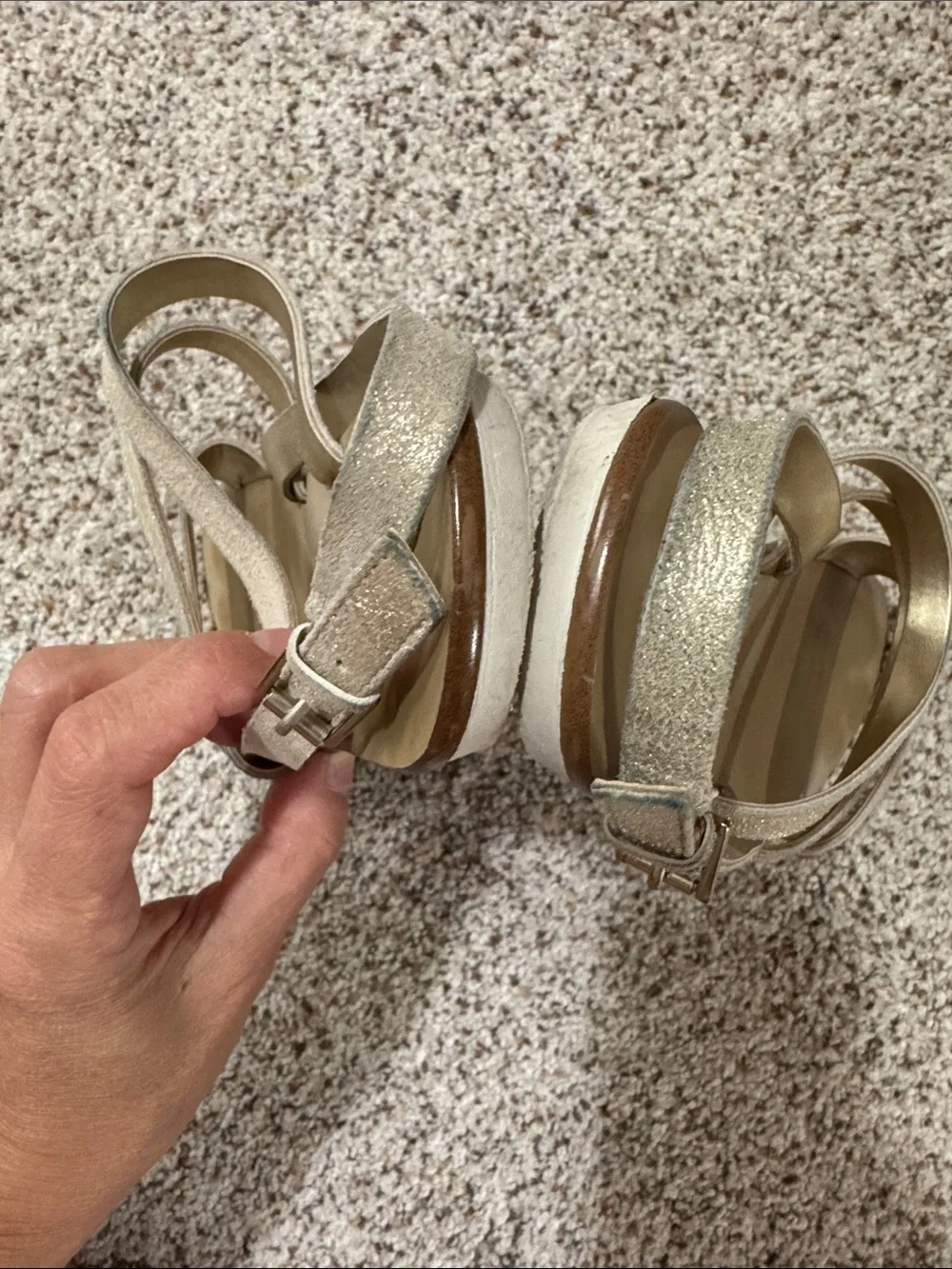 luxury rebel Leather Metallic Gold Strappy Flat Sandals